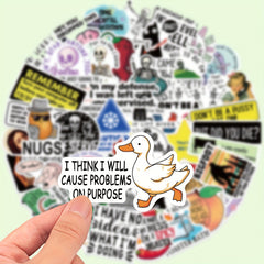 50 Funny Stickers for Laptops Water Bottles Helmets Ideal for Holidays