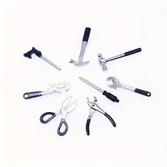 Mixed Metal Alloy Dollhouse Tool Set for DIY Scenes