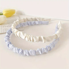 4 Sweet Silk Satin Pleated Headband Hair Hoop Hair Accessories