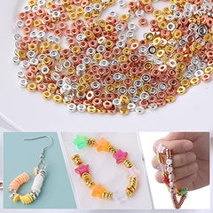 100 Pcs 6mm Flat Round CCB Spacer Beads for DIY Jewelry Making
