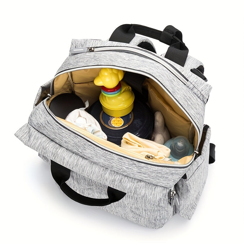 4pcs Embroidered Mommy Bag Set with Stroller Hook