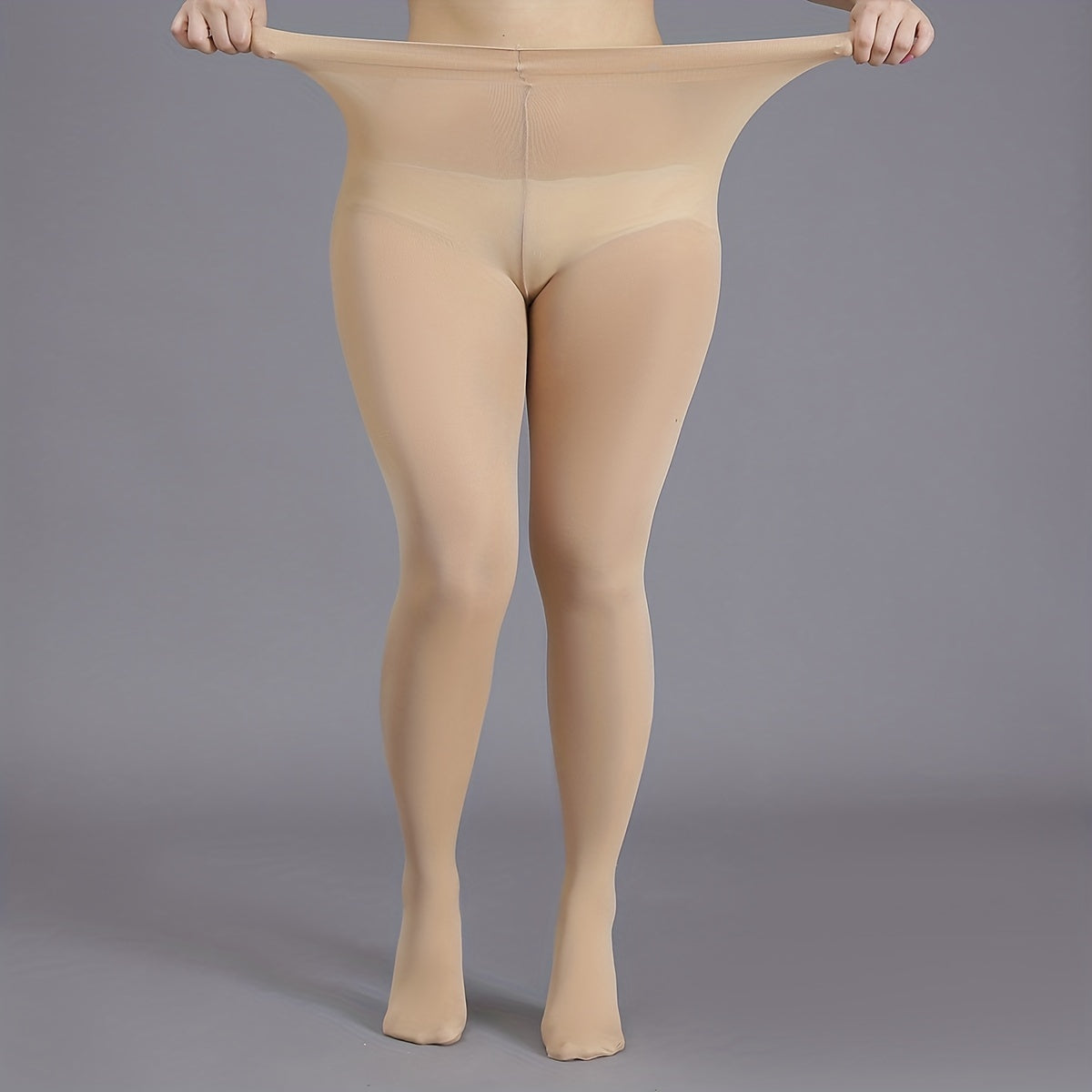  Plain Nylon High Rise Stretchy Stockings