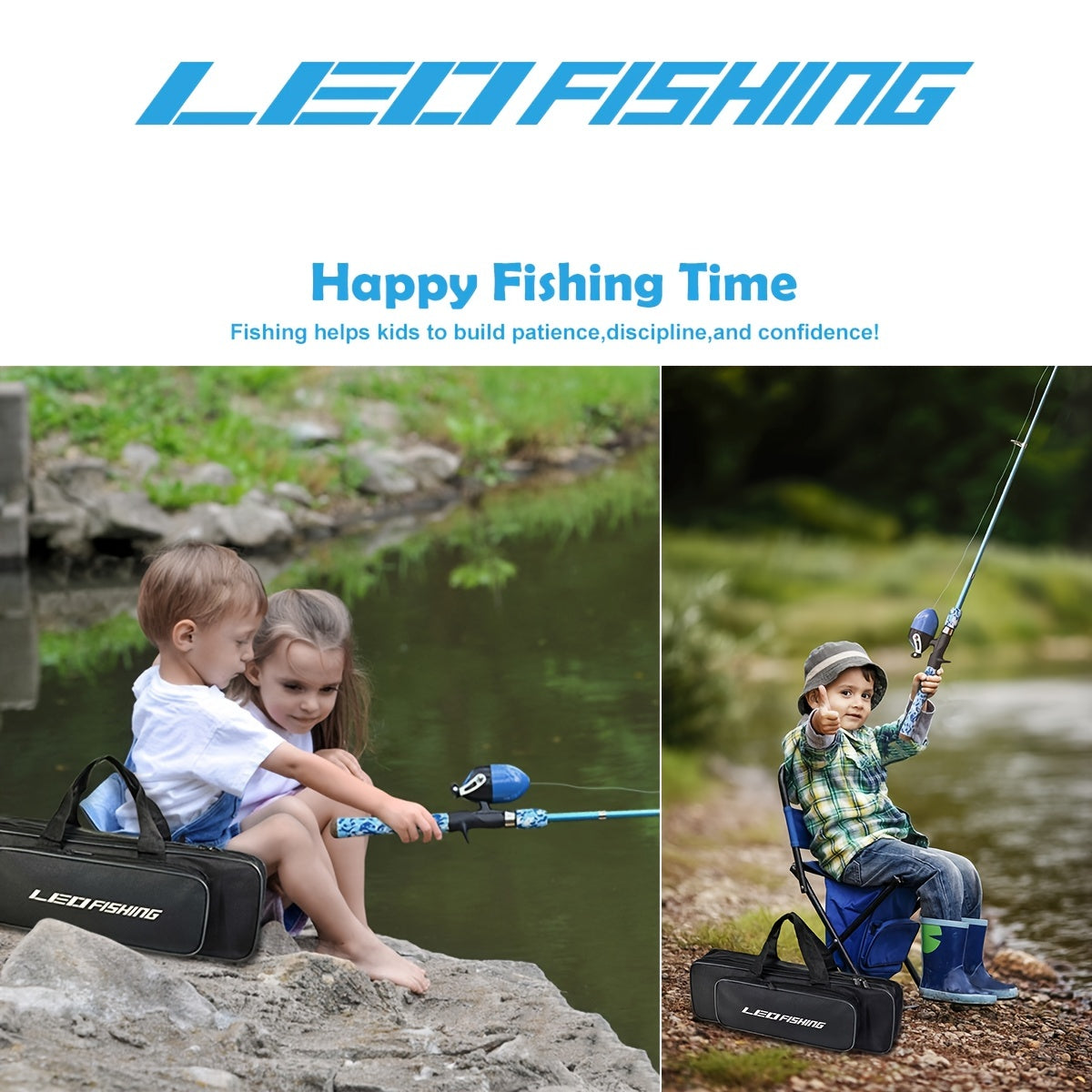 LEOFISHING Kids Fishing Pole Set for Boys Girls & Youth