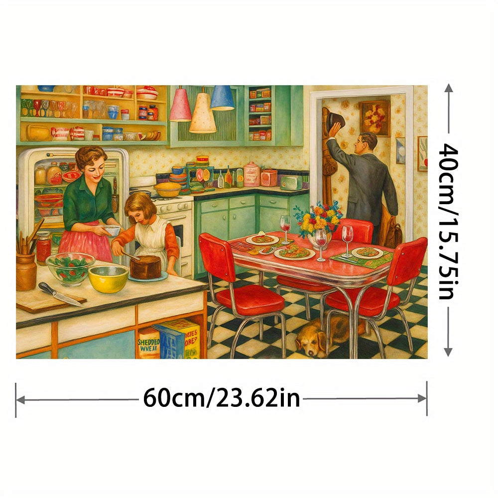 1950s Retro Kitchen Diamond Painting Kit Mid Century Modern DIY Craft