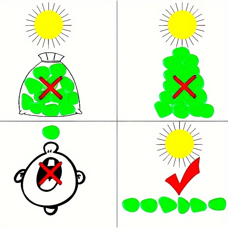 500pcs Glow in the Dark Pebbles for Magical Garden Landscaping