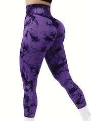 Tie Dye Seamless Leggings High Waist Yoga Pants Women's Activewear