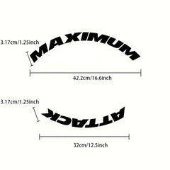 8pcs MAXIMUM ATTACK Tire Letters Decals