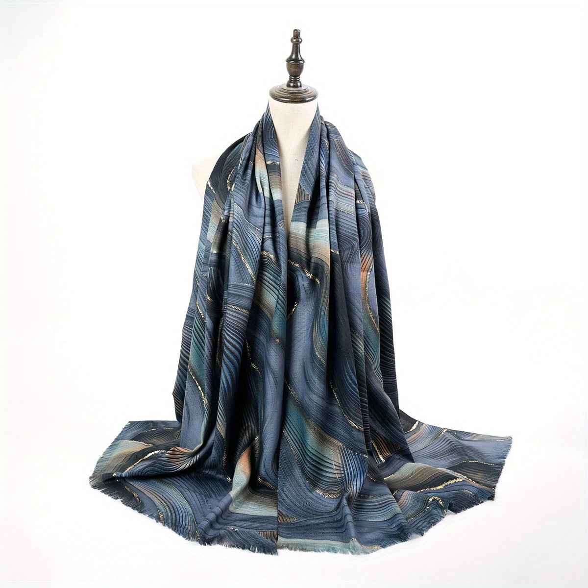 Cashmere Scarf Double Side Printed Shawl Long Hot Stamping Fringed Shawl Wrap