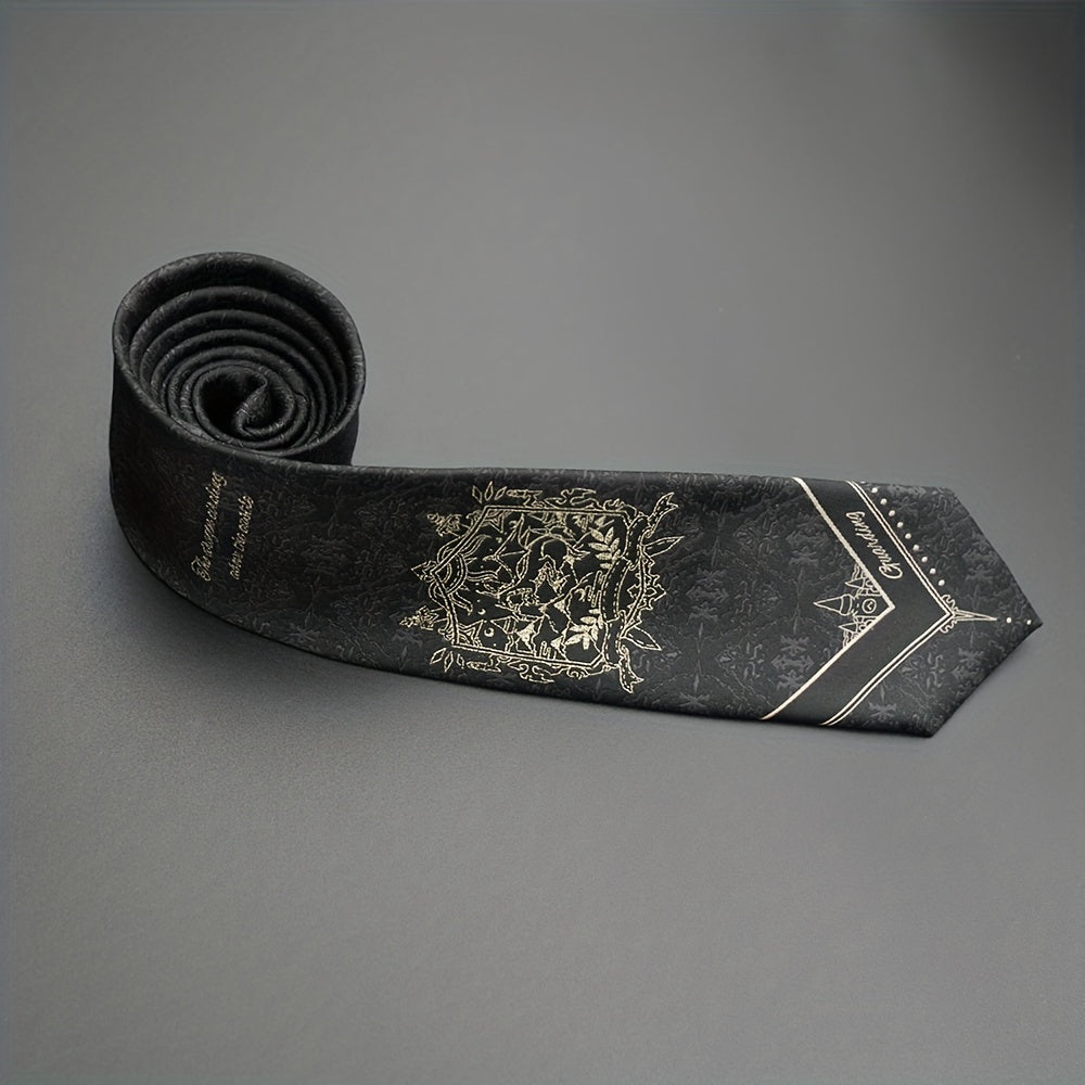 Vintage Pattern Men's Tie Dark Print Hand Beaten Ties