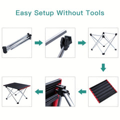 Foldable Aluminum Table w/ Carrying Bag for Outdoor Camping Hiking