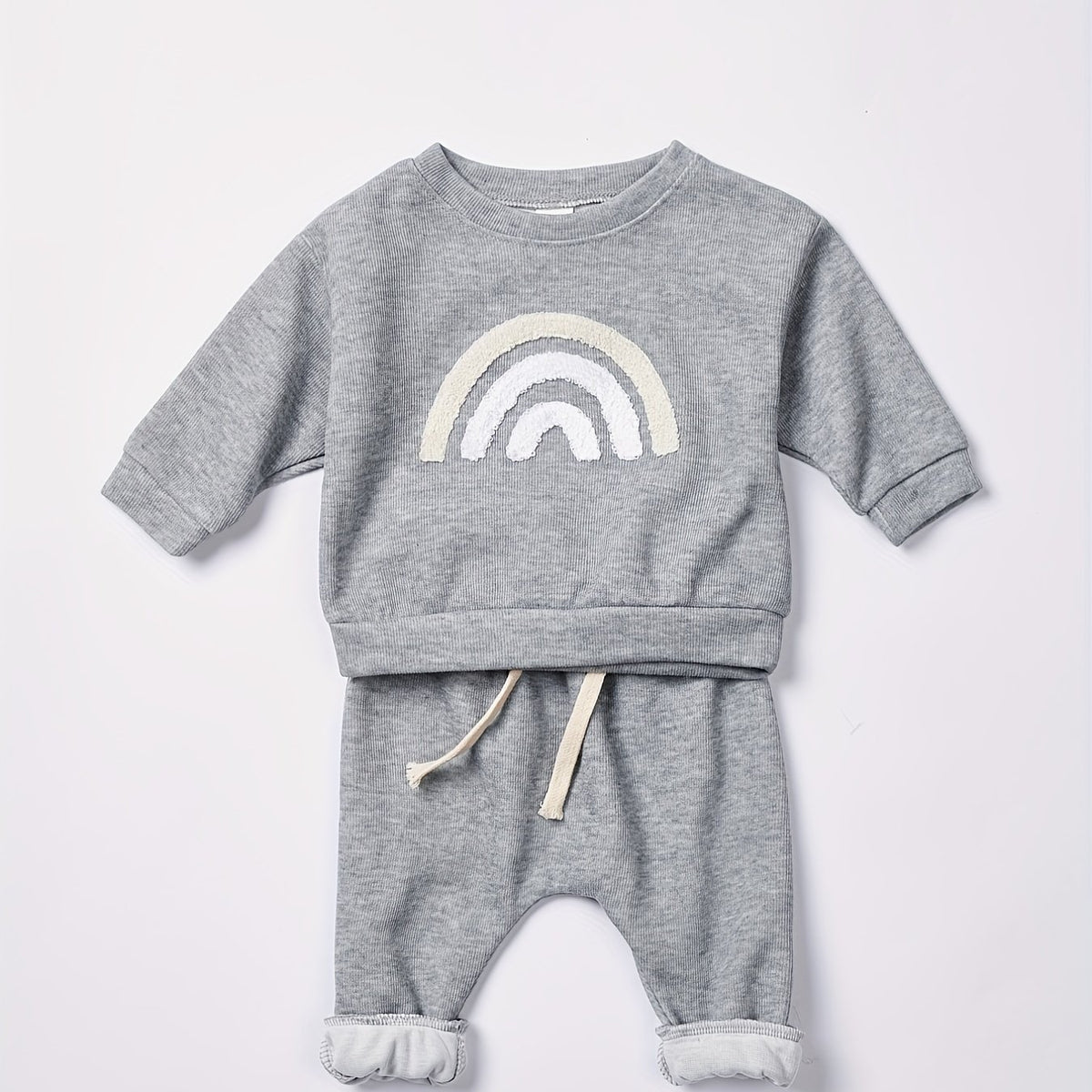 Rainbow Print Top Trousers Set for Toddlers