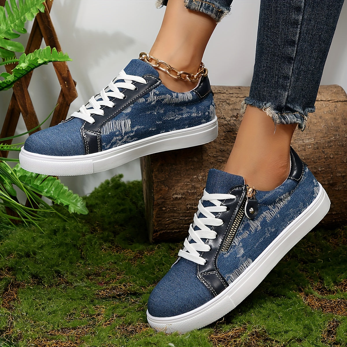 Lace Up Low Cut Skate Shoes Casual Wear Non Slip Walking Shoes