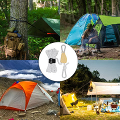 5M Reflective Camping Rope with Pulley, Reusable Tent Tie Down Rope
