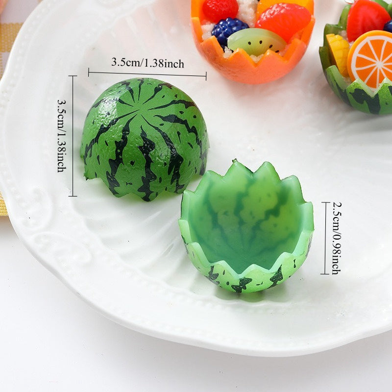 PVC Simulated Watermelon & Orange Bowls for Food Play