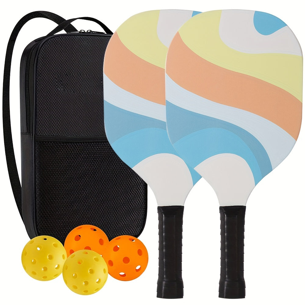 Carbon Fiber Pickleball Racket Set with 2 Rackets and 4 Balls