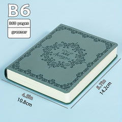 1PC 360 Page Leather Bound Notebook Retro Pattern PU Diary Stationery