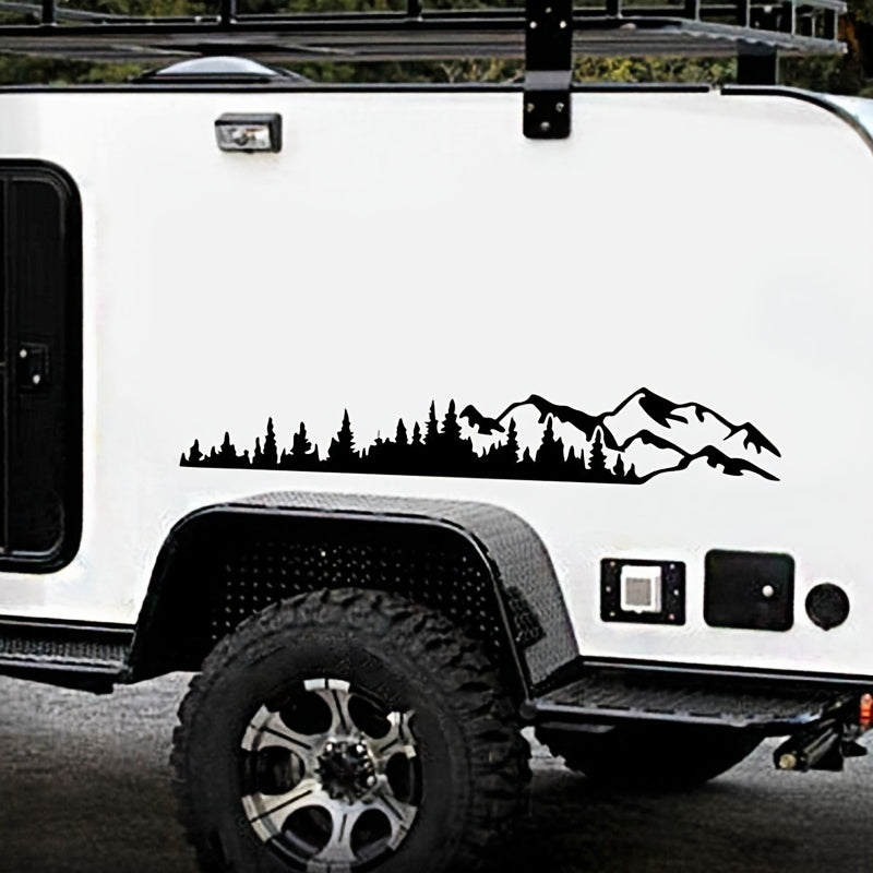 RV Side Body Window Bumper Sticker Mountain Tree Decal Decoration