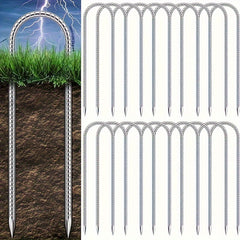 20pcs Trampoline Stakes U Shape Anchor Heavy Duty Metal Anchors