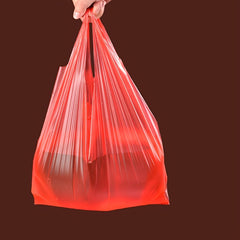 100pcs Red Supermarket Shopping Bags Takeaway Bags Convenience Bags