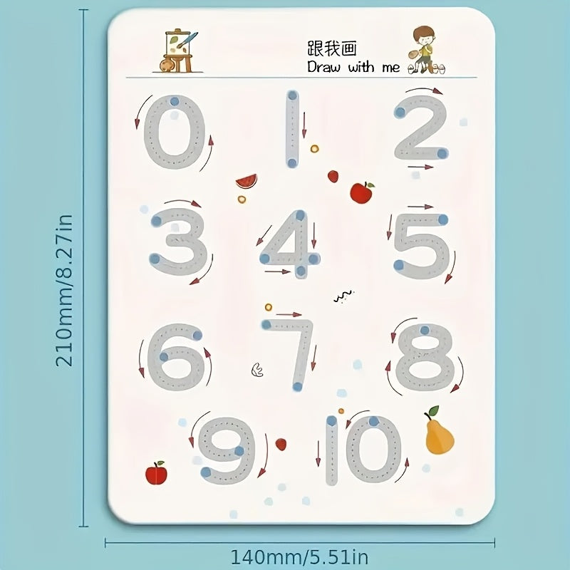 Kids' Pen Control Magic Workbook Set - Number & Alphabet Writing Practice