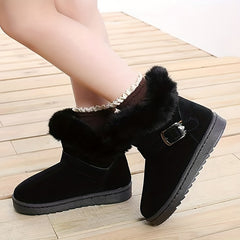 Girls' Slip On Snow Boots Soft & Warm Fleece Indoor Outdoor Walking