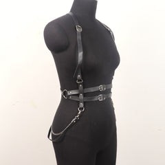 Body Harness Belt Corset Pu Leather Waist Belt Gothic Belt Suspenders