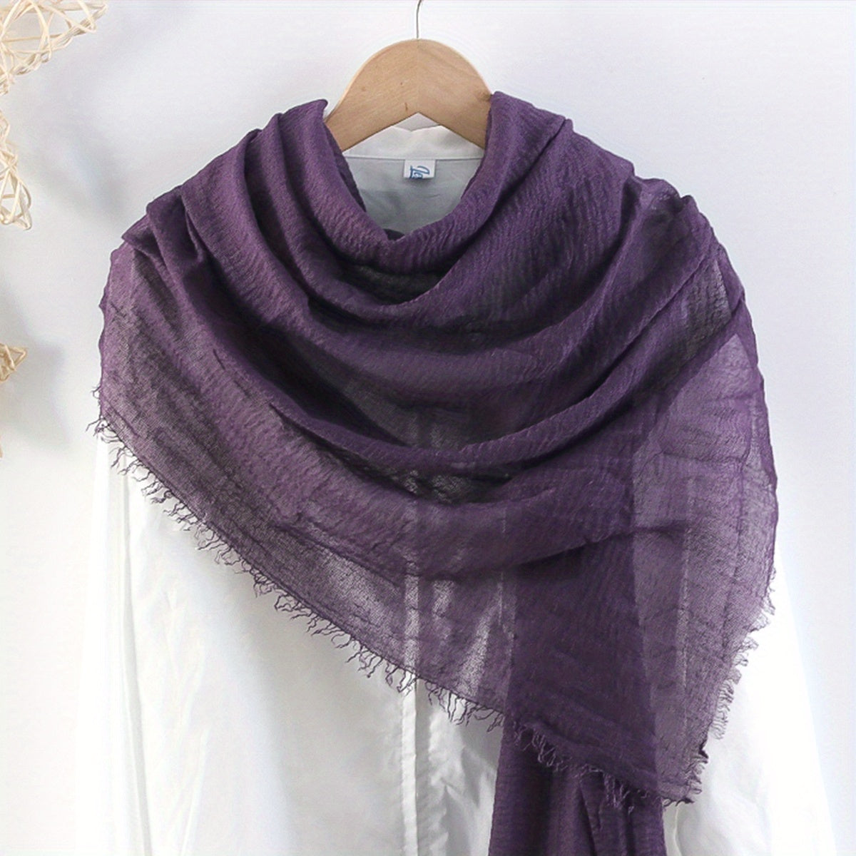 Solid Wrinkle Headscarf Thin Breathable Scarf Sunproof Casual Outdoor Bandana
