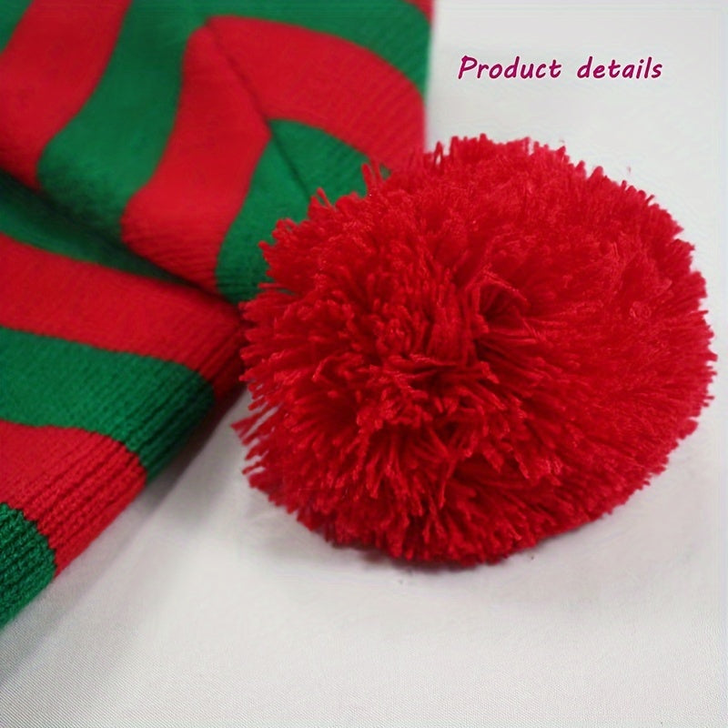 Christmas Knitted Hat Santa Red And Green Crochet Christmas Necessities