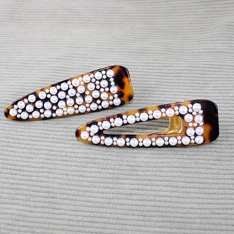 Vintage Faux Pearl Hair Clip for Women and Girls