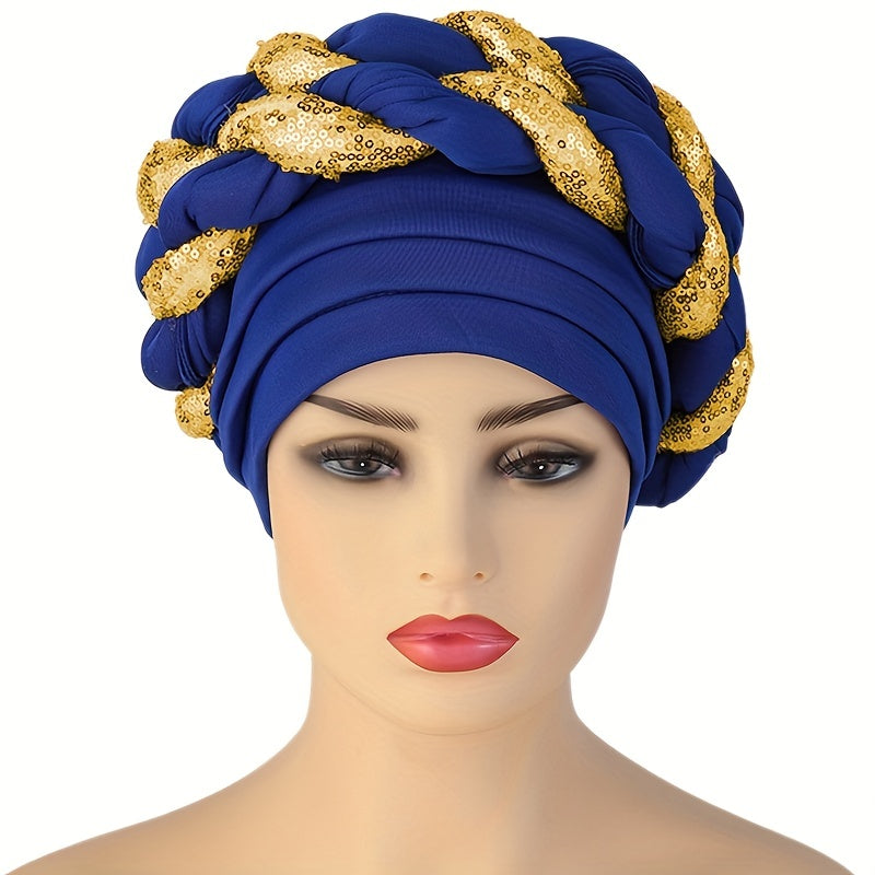 Women's Cable Pattern Bonnet Bandana Cap Head Wrap Turbans Headband