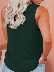  Casual Tank Top Women's Plus Letter Print Round Neck Slight Stretch