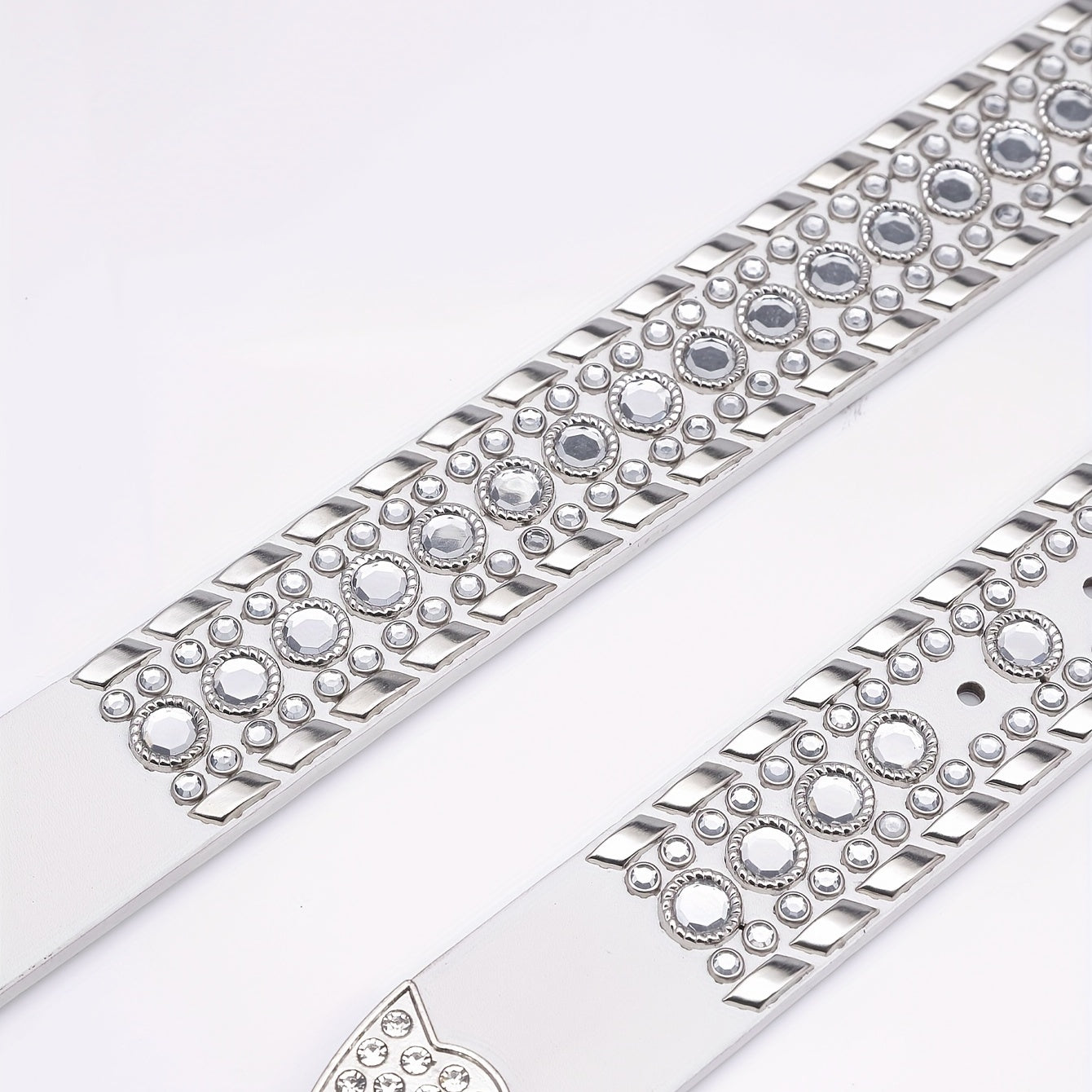 Rhinestone Belt Men's Faux Diamonds Leather Belt