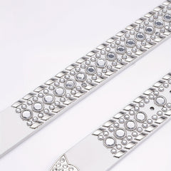 Rhinestone Belt Men's Faux Diamonds Leather Belt