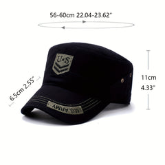 US Army Embroidered Flat Hat Camo Military Flat Cap