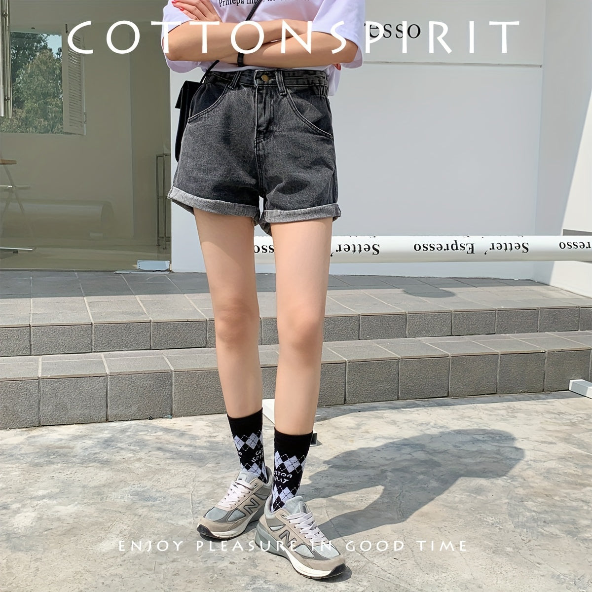 4 Pairs Plaid Crew Socks Women's Stockings Mid Tube Comfy Breathable