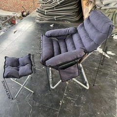 Lazy Small Sofa Computer Chair Folding Stool with Back