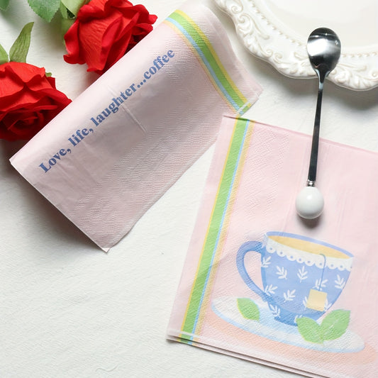 20pcs Printed Napkin Disposable Dining Tissue Napkin for Wedding Decor