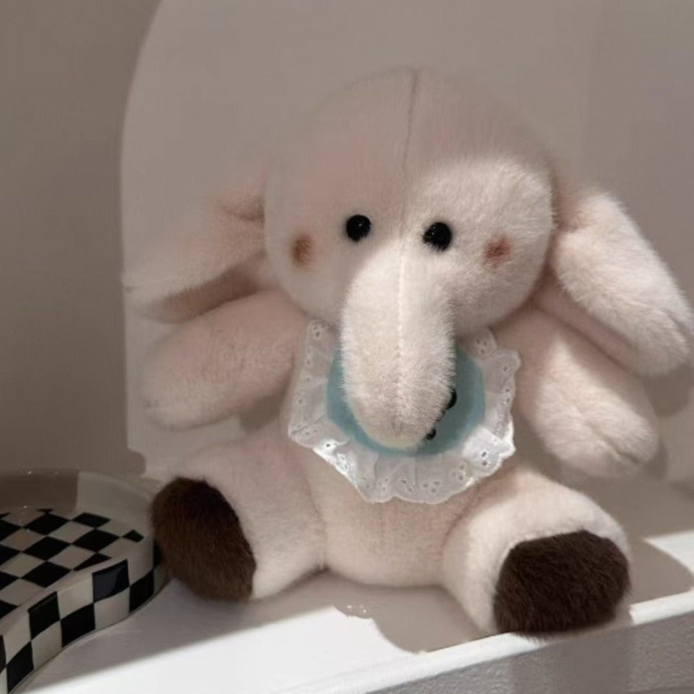 Fluffy Elephant Plush Toy w/ Baby Strap Soft Polyester Material
