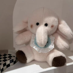 Fluffy Elephant Plush Toy w/ Baby Strap Soft Polyester Material
