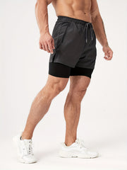 Quick Dry Mid Stretch Shorts Men's Outdoor Gym Workout