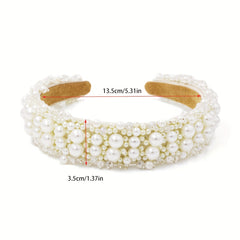 Romantic Pearl Bridal Headband Handcrafted Wedding Hair Accessory