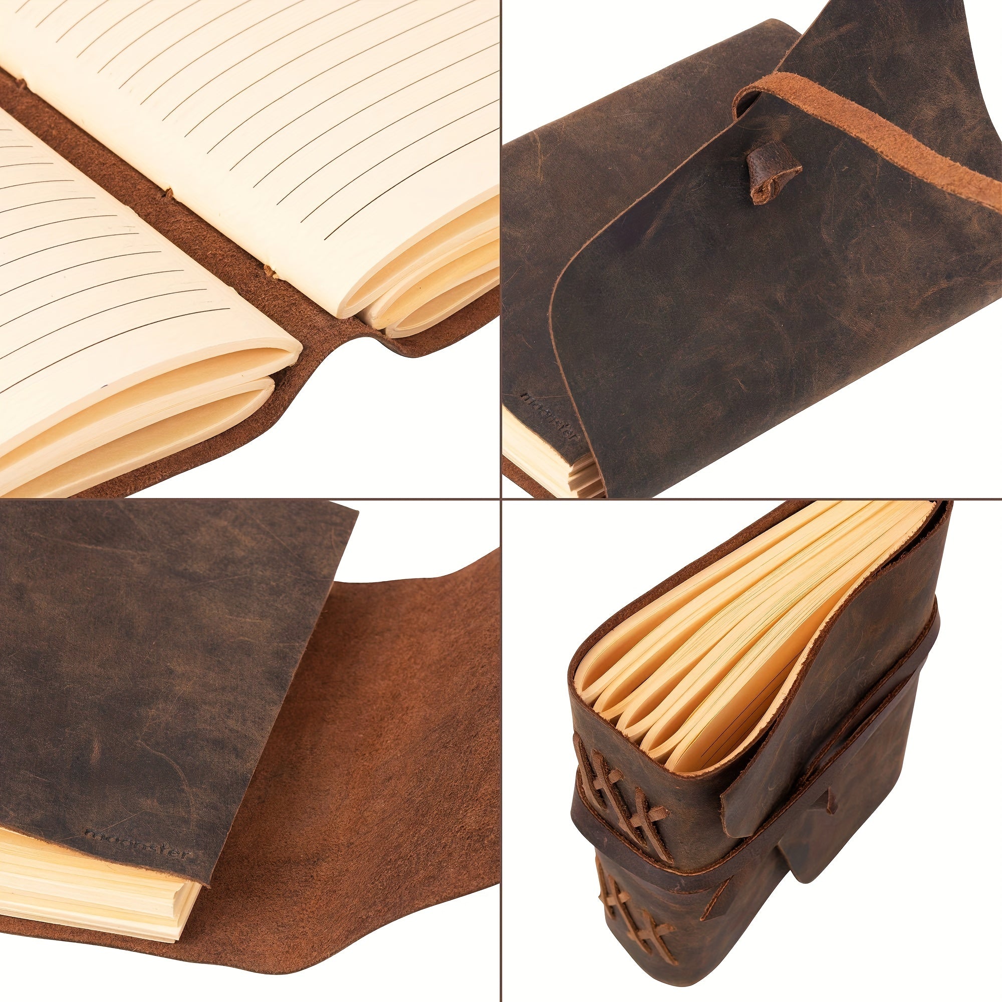 Vintage Leather Notebook Crazy Horse Leather Travel Notepad