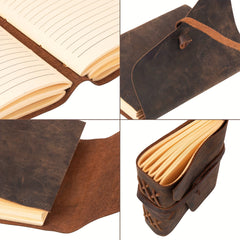 Vintage Leather Notebook Crazy Horse Leather Travel Notepad