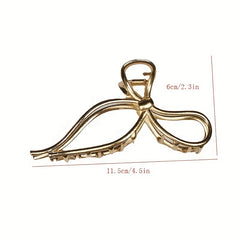 Metal Bowknot Hair Claw Clip Strong Hold Grip Hair Jaw Clip