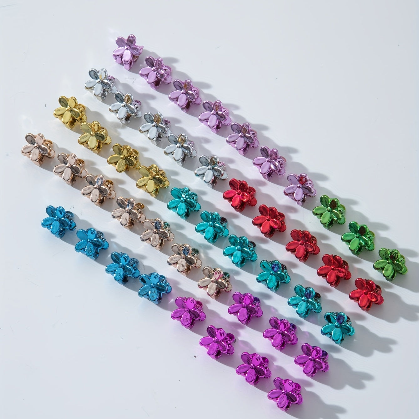 50pcs Flower Shaped Hair Claw Clips for Women Girls