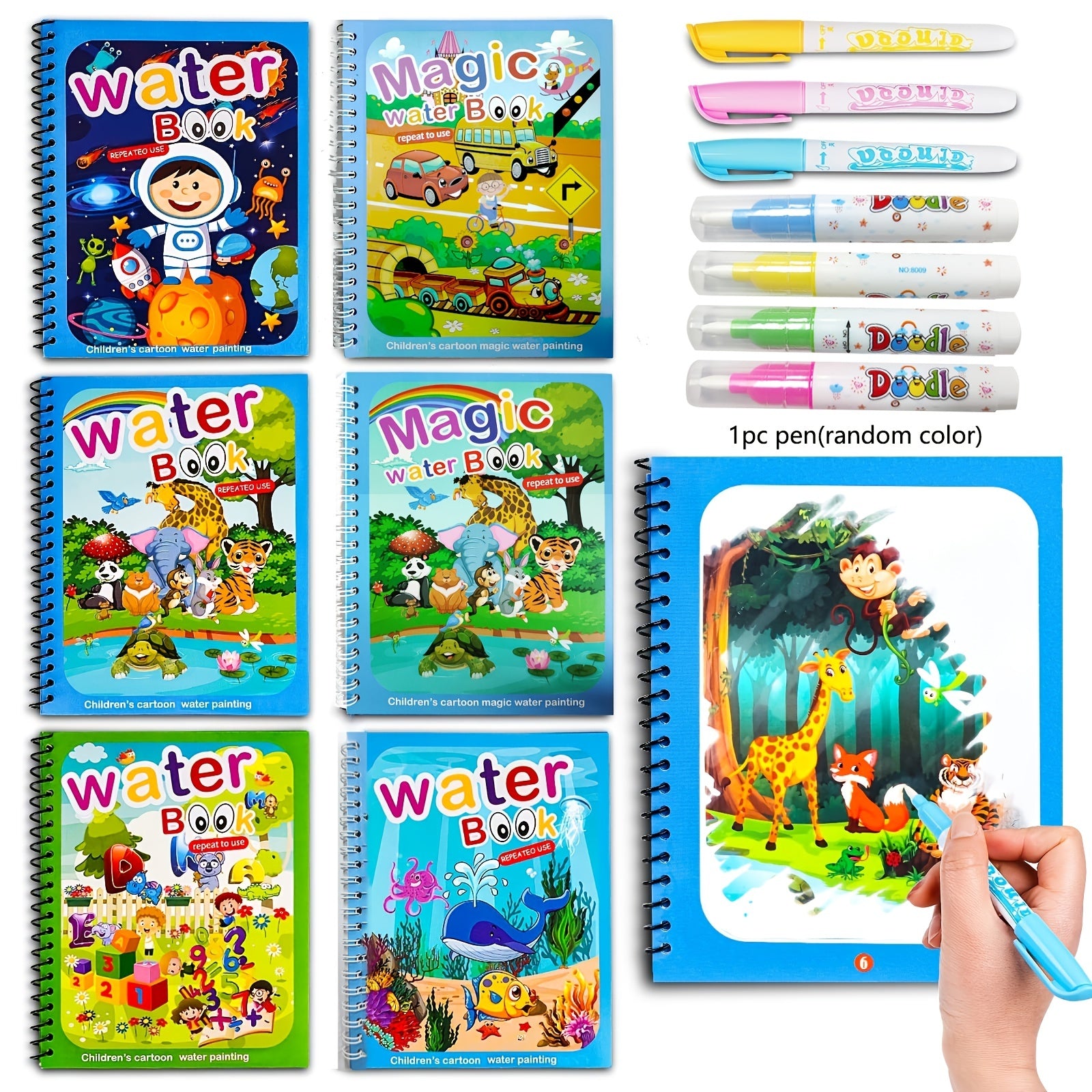 Montessori Sensory Water Drawing Book for Kids