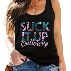  Tropical Print Tank Top