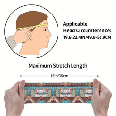 Men's Paisley Headband Non Slip Teal Orange Gray Brown Soft Flexible Band