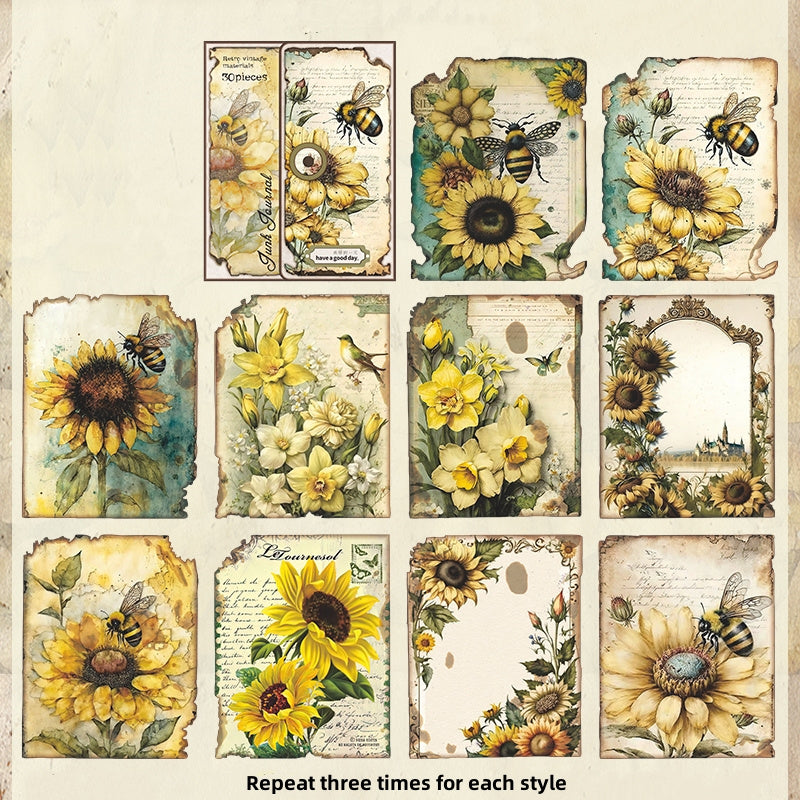 30pcs Lost Garden Decorative Message Notes for Art Journals