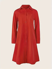  Women's Button Up Shirt Dress With Pocket